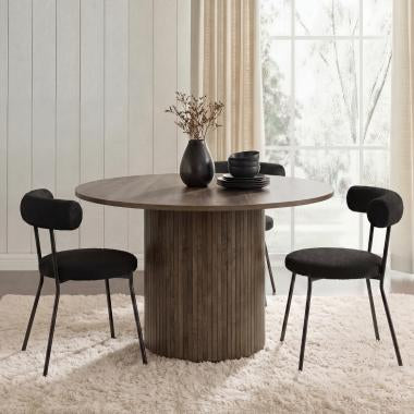 Brown circle Dining table