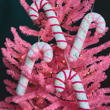 Candy Cane tree decorations - 4 pack