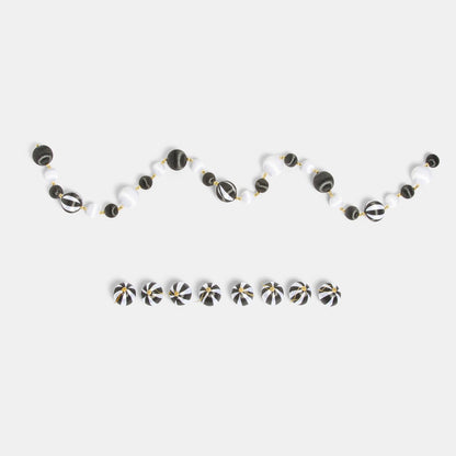 8 Pack Striped Baubles & Garland Set