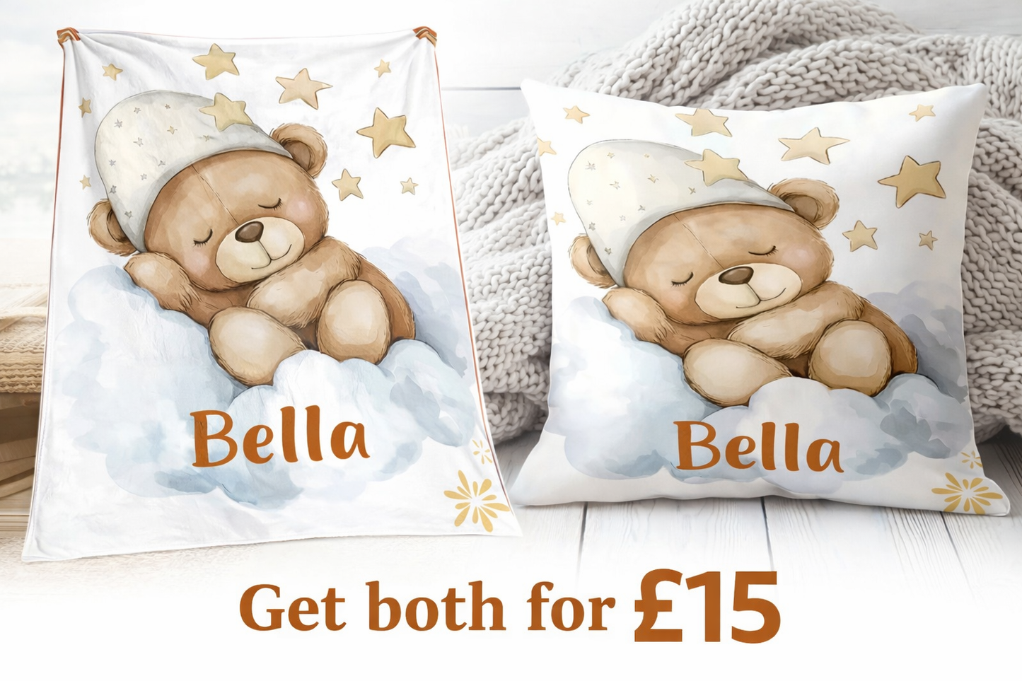 Personalised Baby Blanket & Pillow case