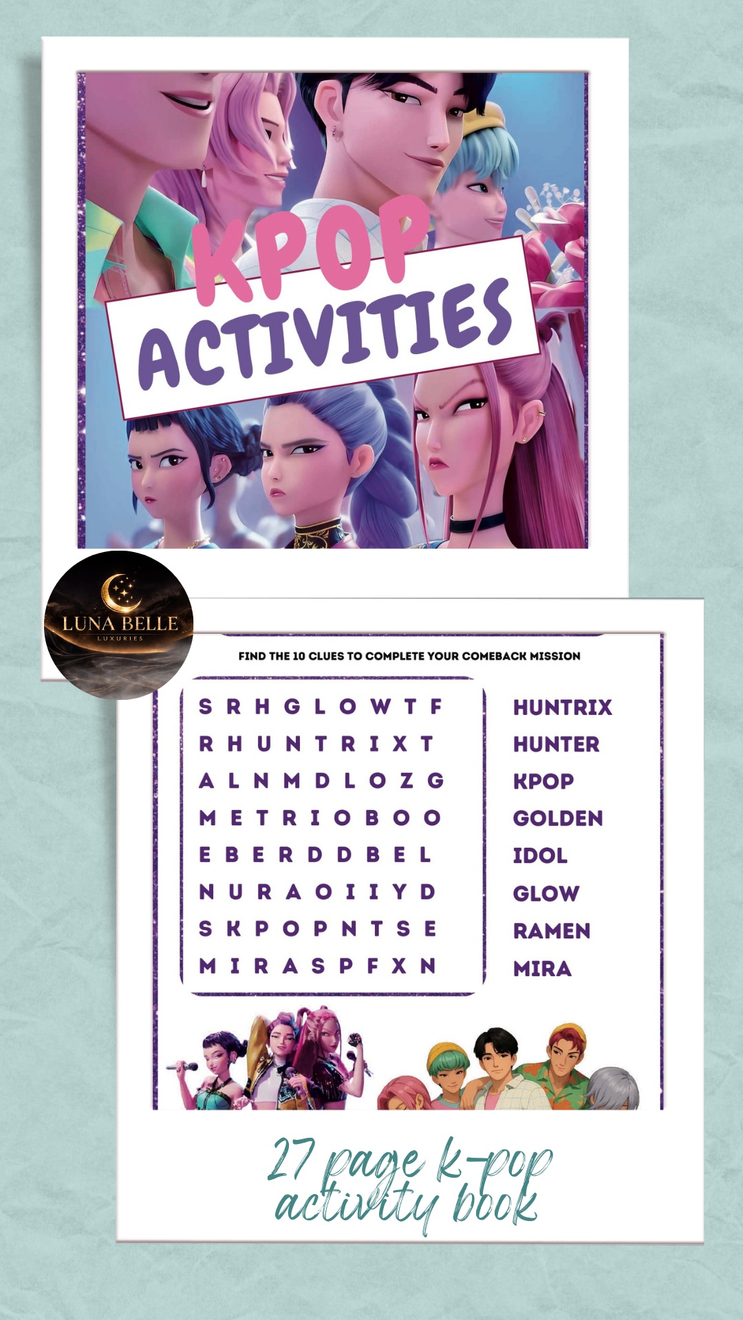 Kpop activity book 27 pages