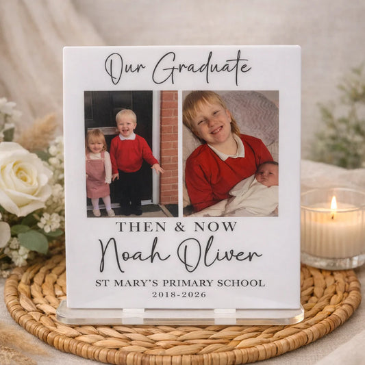 Personalised Then & Now photo stand
