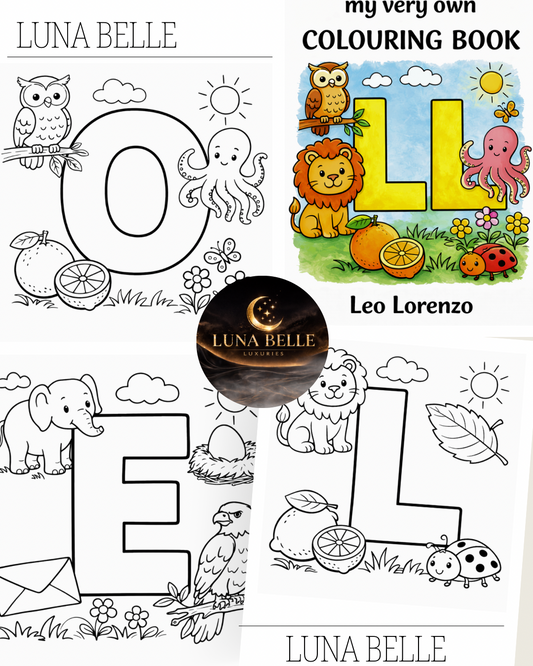 Personalised Name colouring book - luna exclusive STAPLED