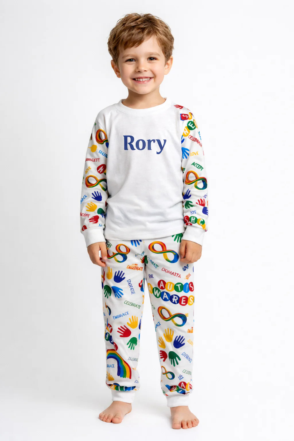 Adults Personalised Autism Awareness matching pyjamas