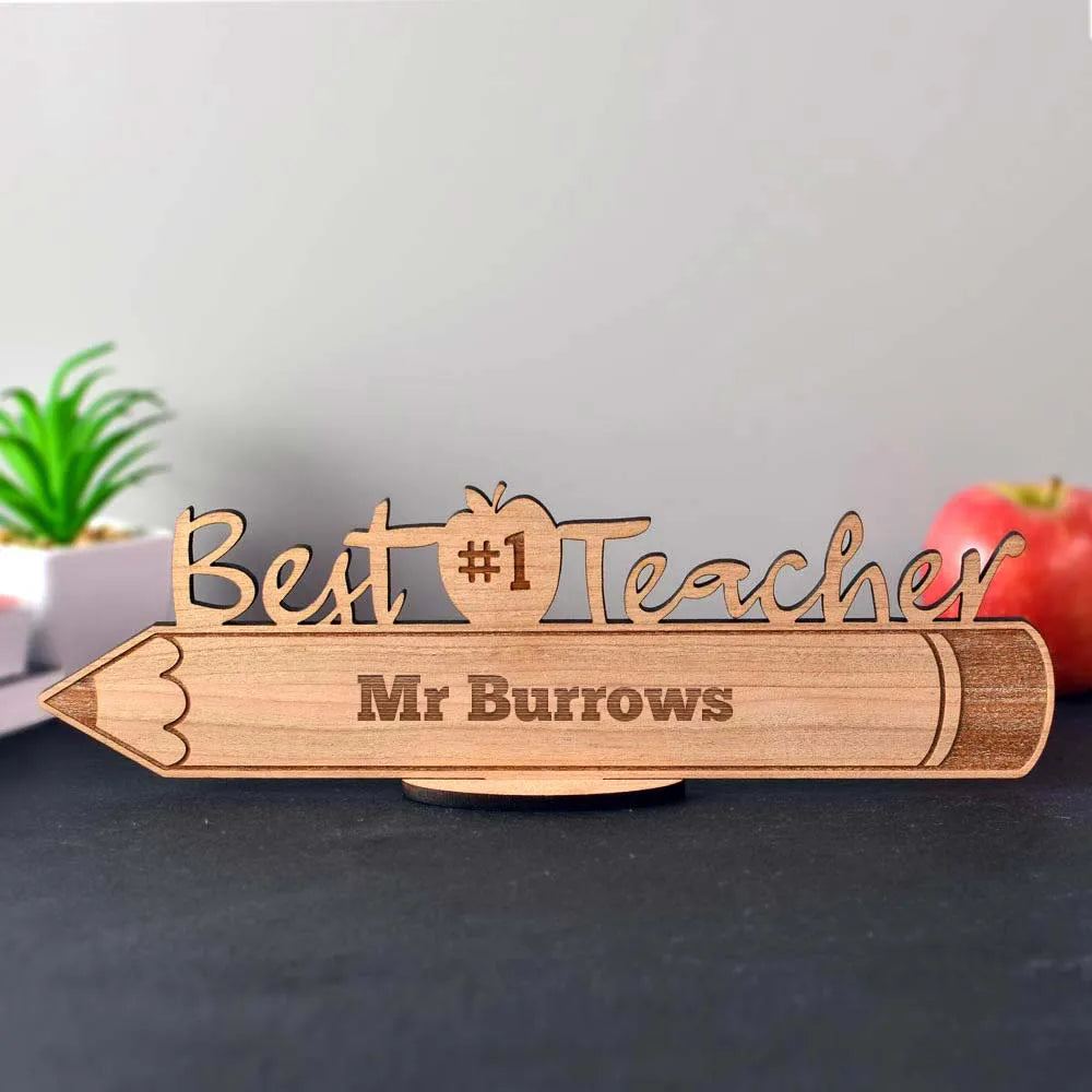 Personalised best teacher wooden sign