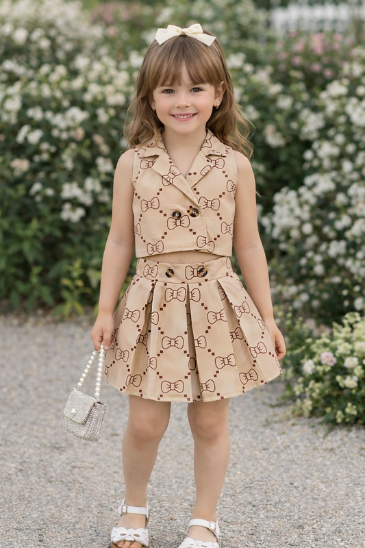 Girls 2 piece bow set