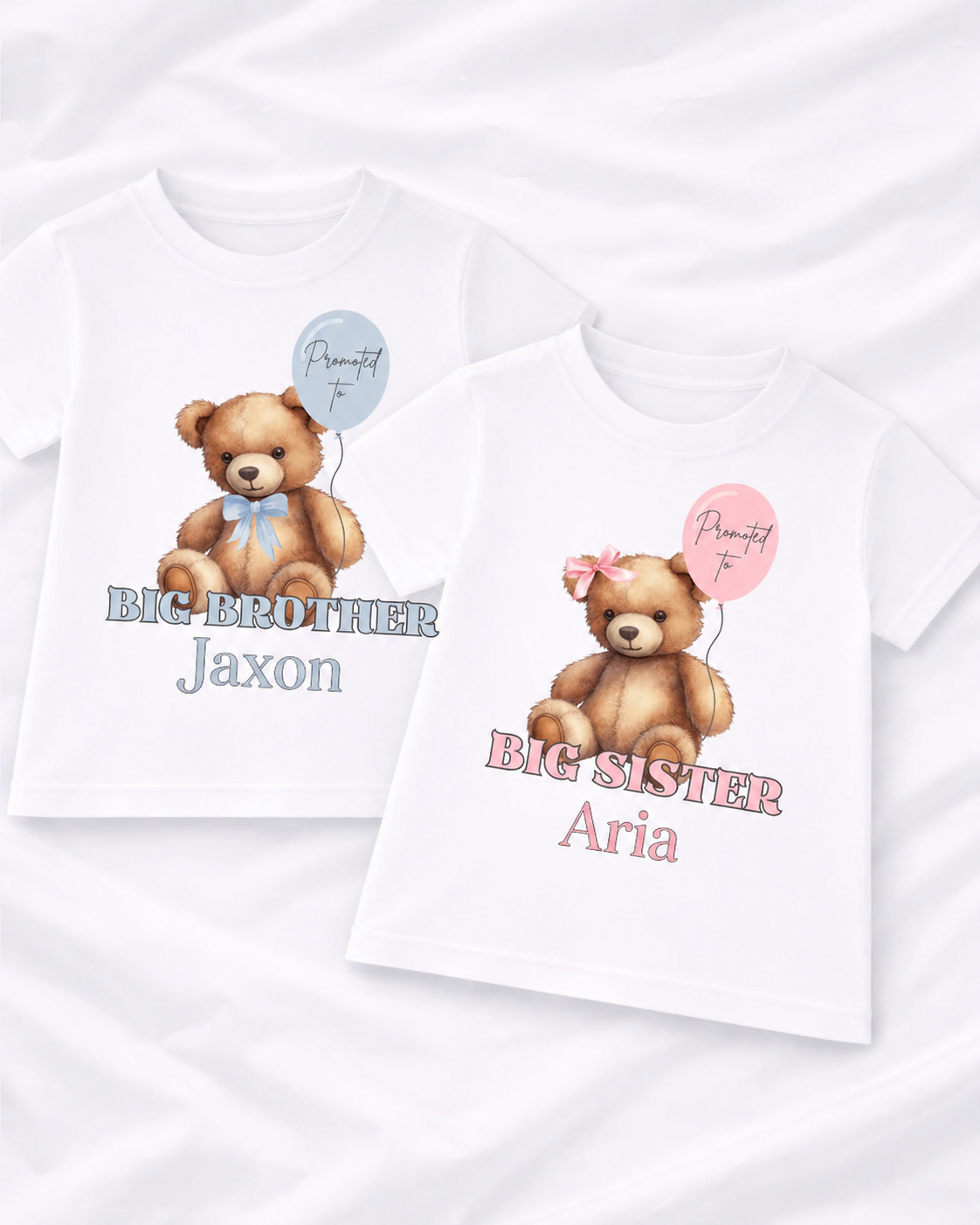 Personalised Promoted to big brother/sister t-shirts