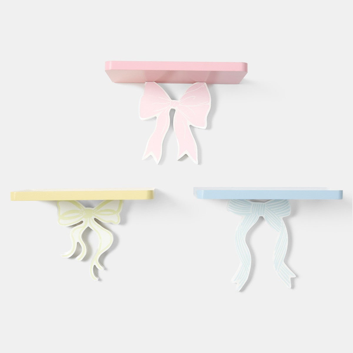 Multicoloured Bow shelves - 3 pack