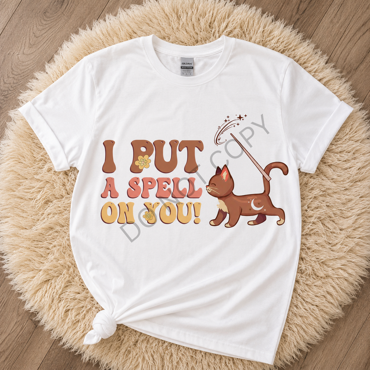 I put a spell on you. Halloween Cat t-shirt (adults)