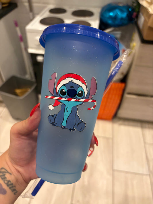 Stitch Christmas Large cold cups (not personalised)