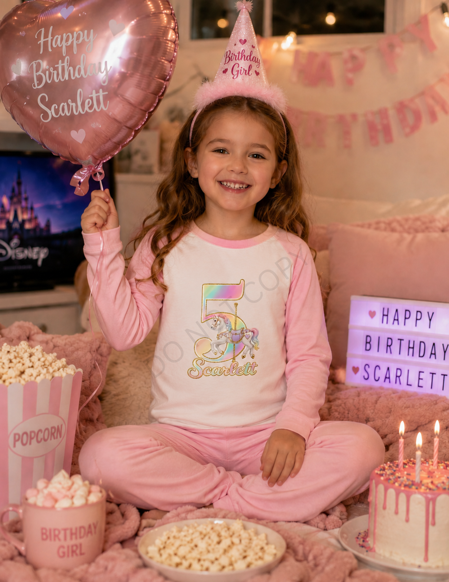 Girls Personalised Age pyjamas