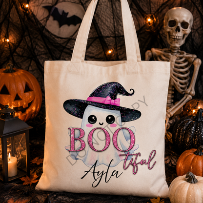 Personalised Bootiful halloween tote bag