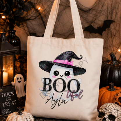 Personalised Bootiful halloween tote bag