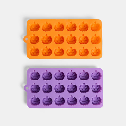 2 pack pumpkin ice tray purple/orange
