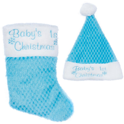 Baby’s 1st Christmas Hat And Stocking Set