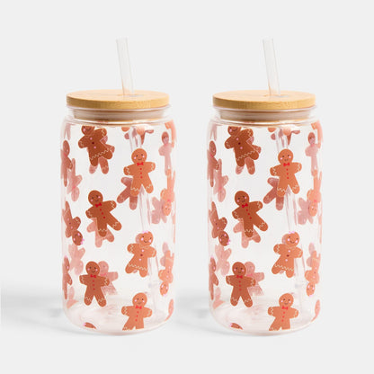 Christmas plastic jars - 2 pack