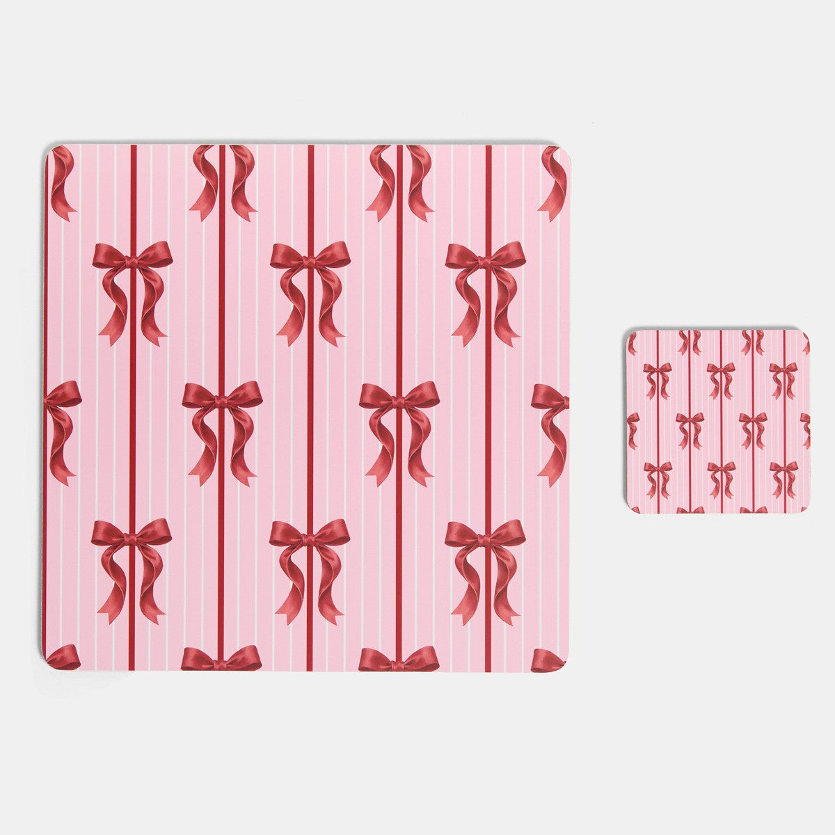 4 Pack Bow Print Place Mat and Coaster Set - Preorder