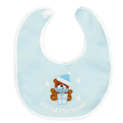 My first christmas embroidered bib