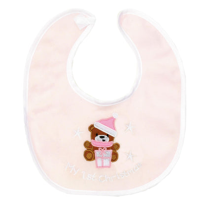 My first christmas embroidered bib