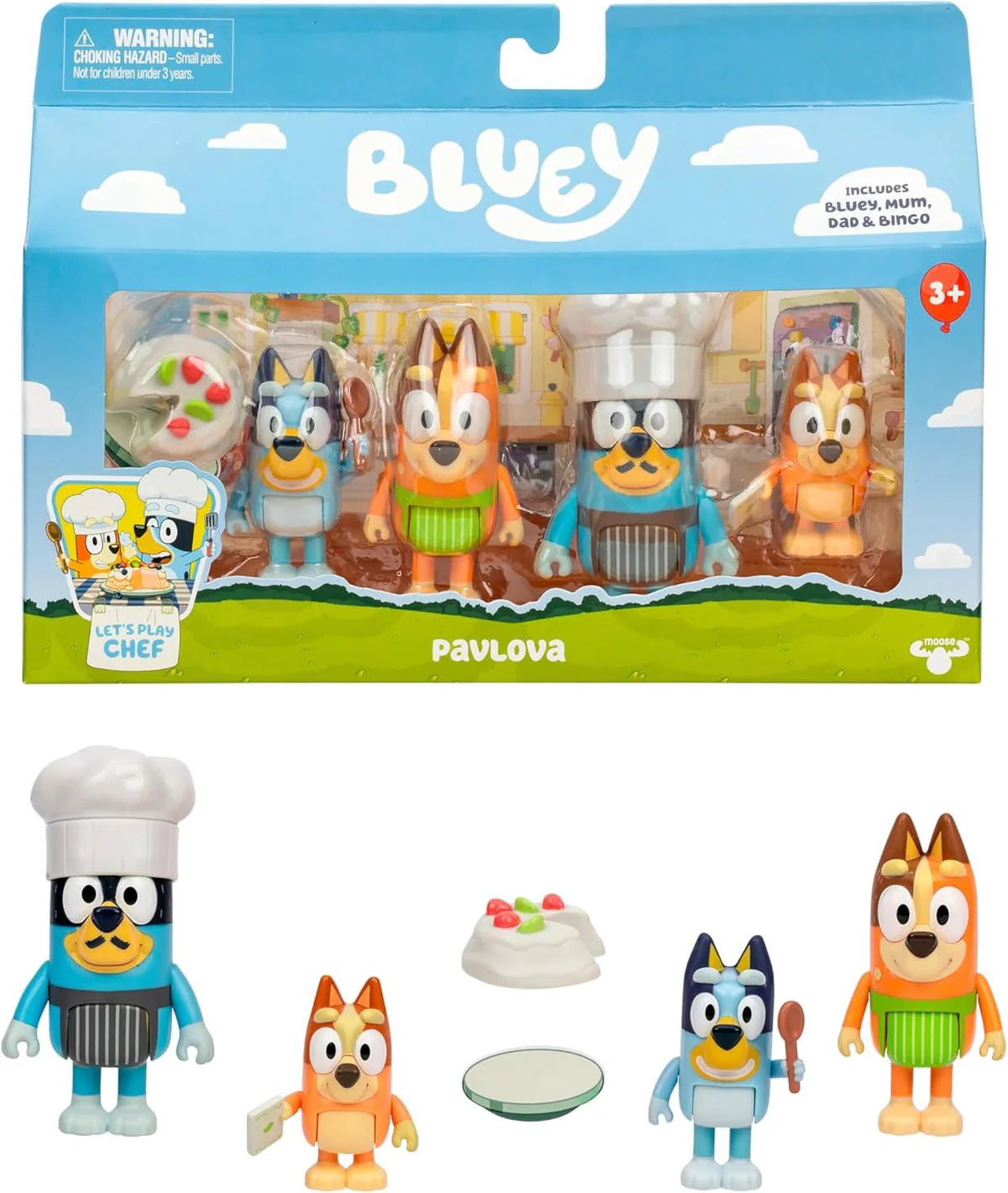 Blue dog Let's Play Chef Pavlova 4 Pack Figure Set