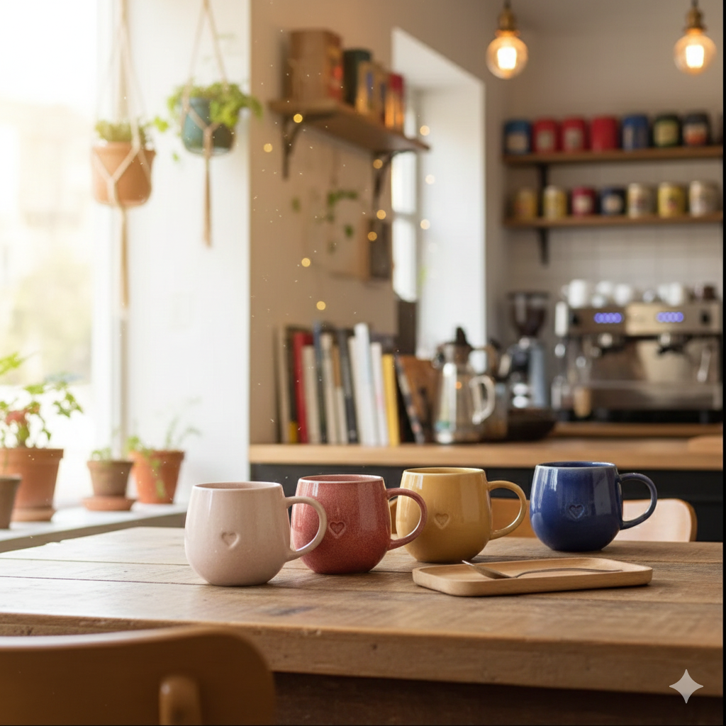 Ceramic Heart coffee mugs