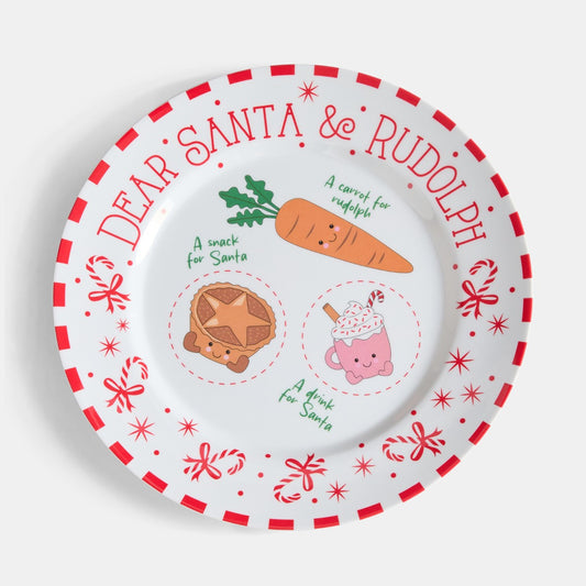 Santa & Rudolph christmas plate