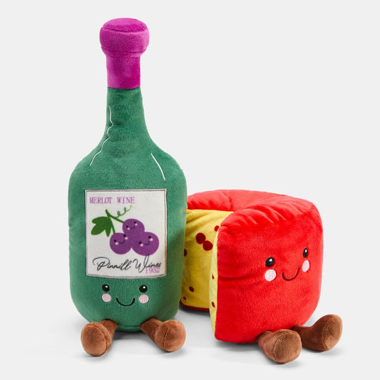 2 Pack Cheese & Wine Microwaveable Plushies