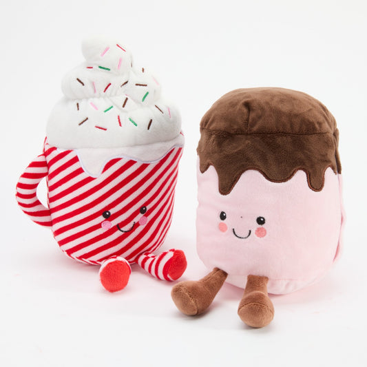 2 Pack Hot Chocolate & Marshmallow Microwaveable plushies