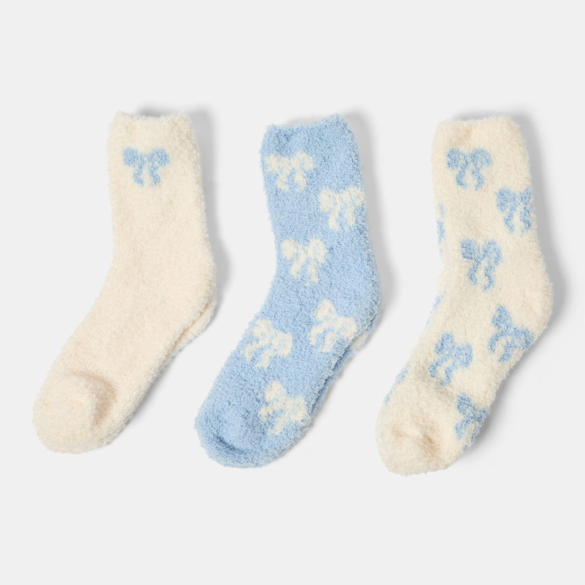 Fluffy bow socks - 3 pack