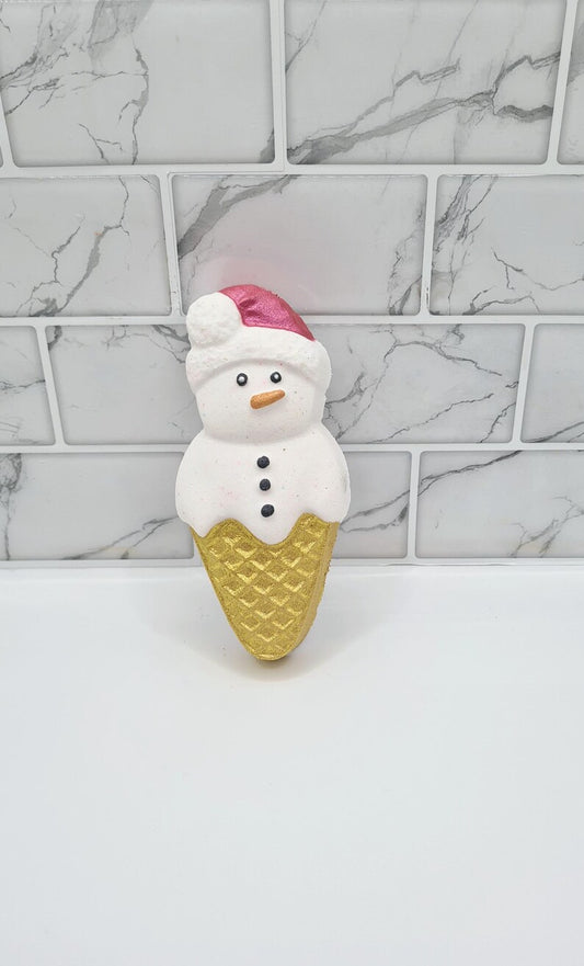 Snowman ice cream bath bomb
