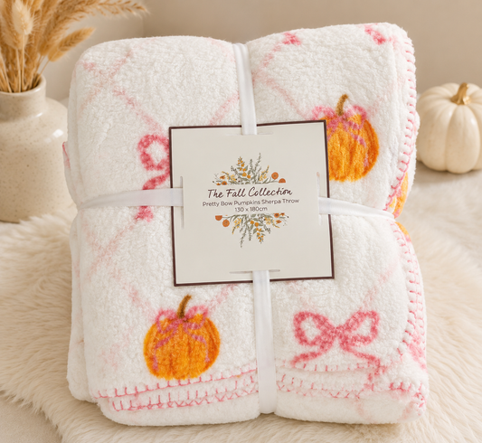 Pumpkin bow halloween throw