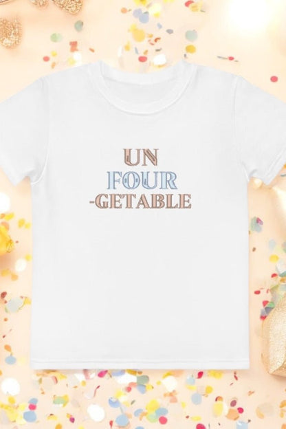 Un FOUR-Getable 4th Birthday T-Shirt Personalised