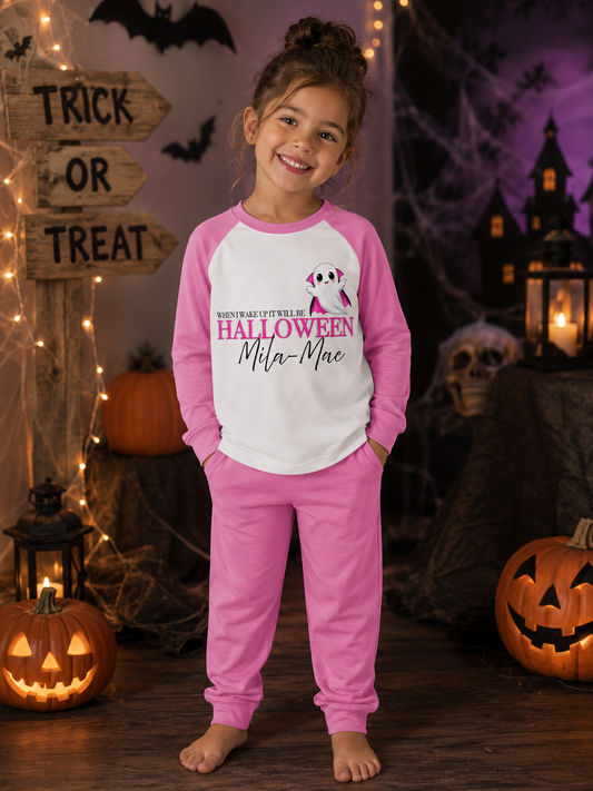 Personalised when i wake up halloween pyjamas
