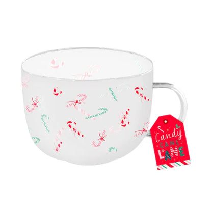 Christmas Festive Print Glass Mug