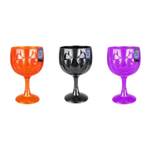 Halloween pumpkin plastic wine glasses