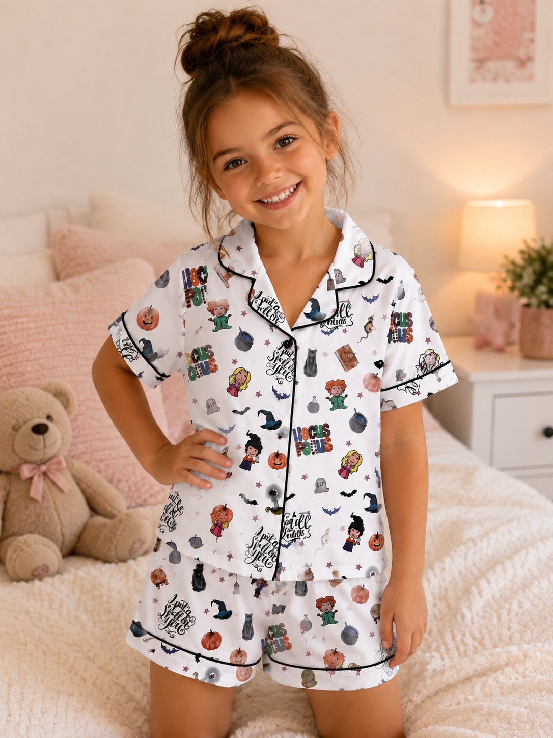 "i put a spell on you" kids halloween pyjamas