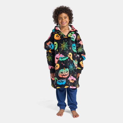 Kids Halloween Print Hoodie Blanket