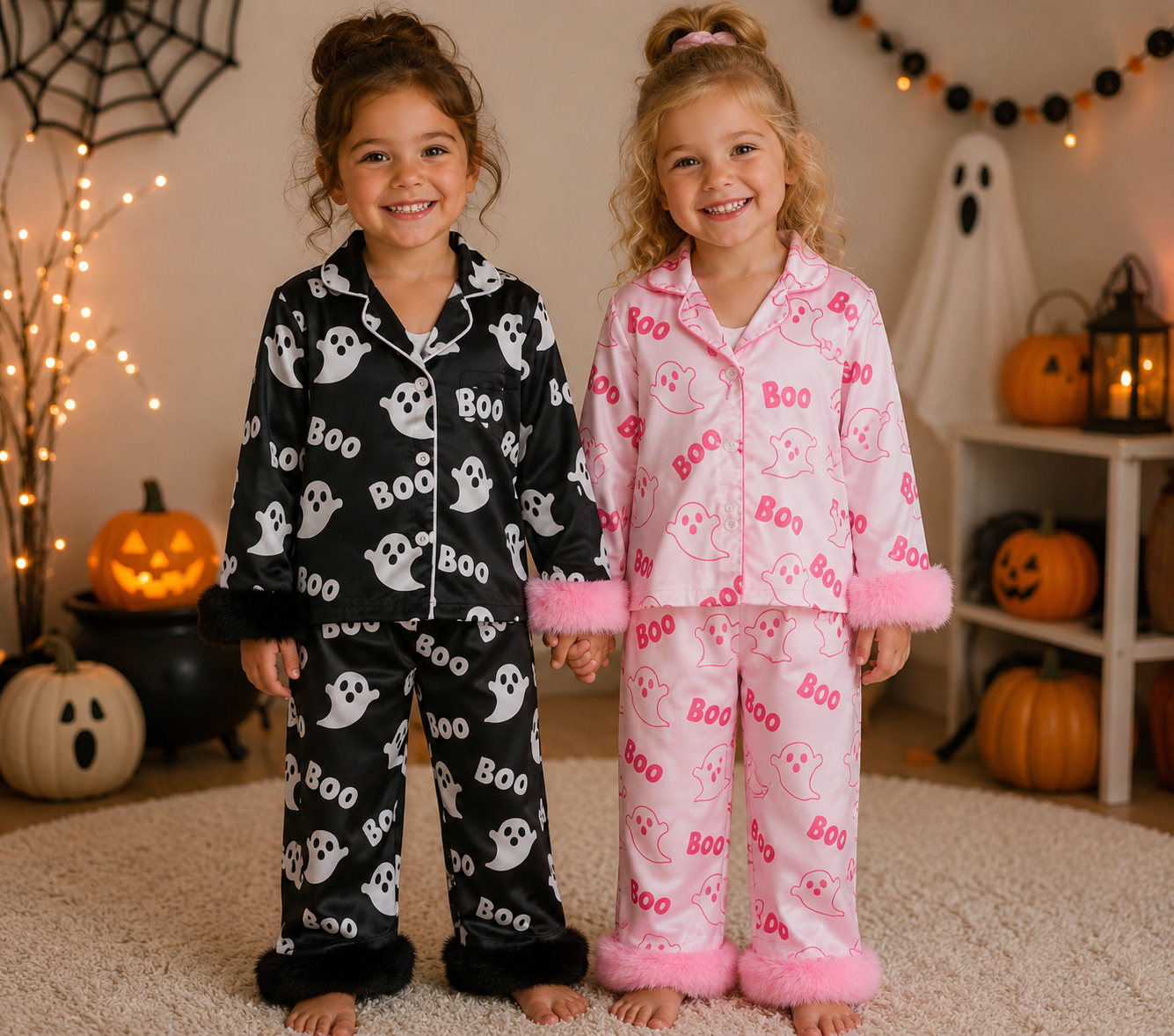 Girls "boo" halloween pyjamas