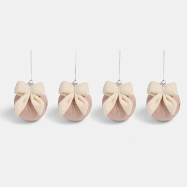 Bow Christmas baubles - 4 pack (preorder)