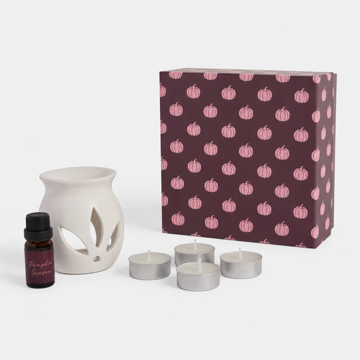 Ceramic Oil Burner, 10ml Oil & 4 Tealights Set (Preorder)