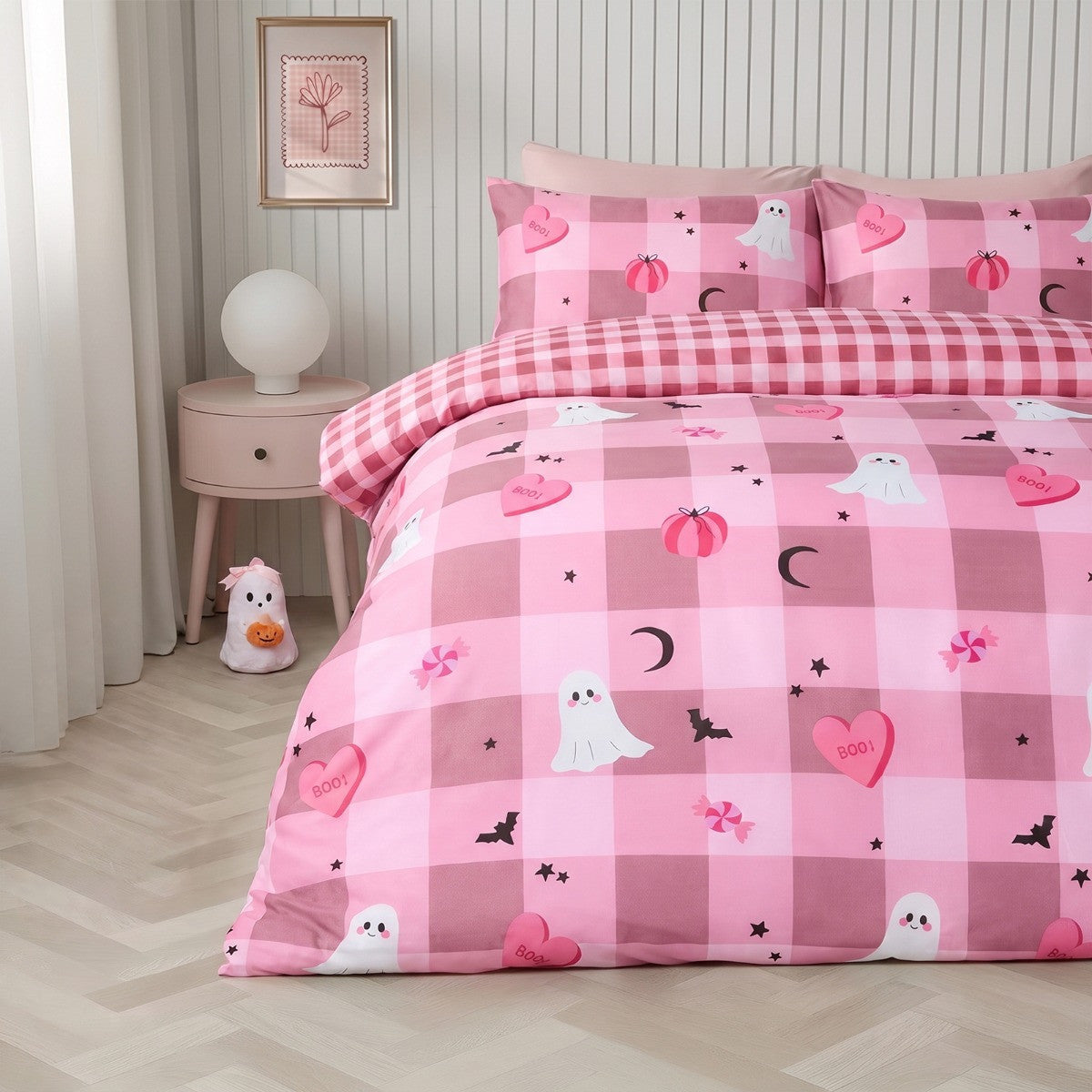 Halloween Gingham Reversible Duvet Cover Set - preorder