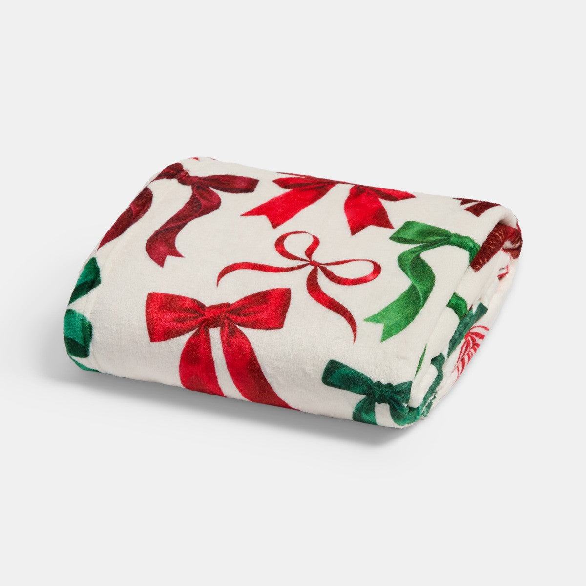 Christmas Bow Print Ultra Soft Throw - Preorder