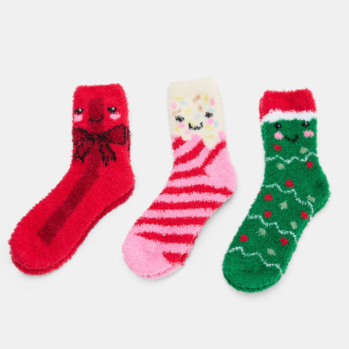 christmas fluffy socks - 3 pack