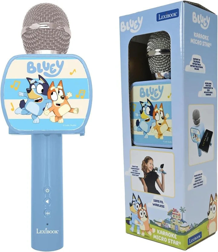 Blue dog sing along microphone