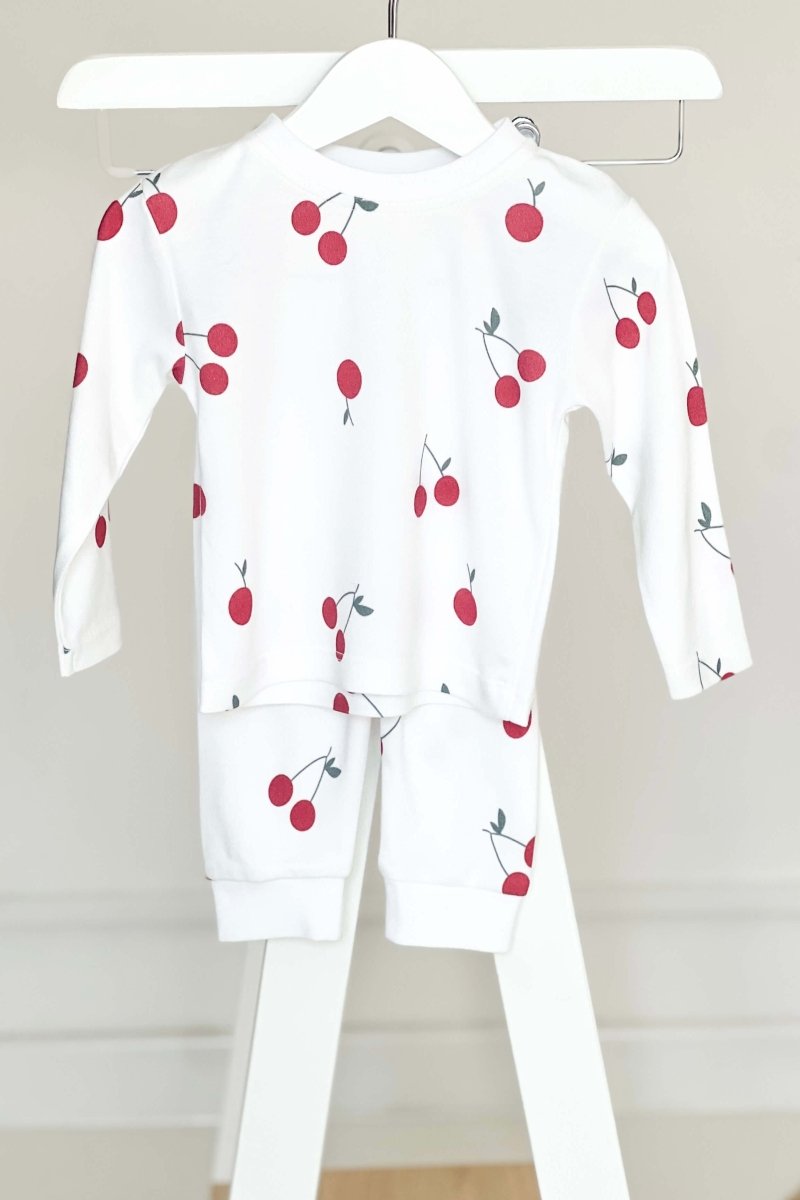 Cherry Bamboo & Organic Cotton Two-Piece Set Long Sleeve Pyjamas