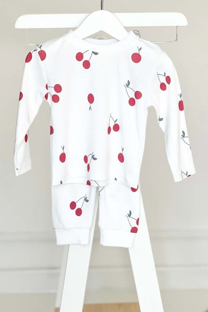 Cherry Bamboo & Organic Cotton Two-Piece Set Long Sleeve Pyjamas
