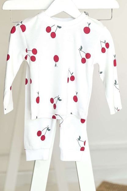 Cherry Bamboo & Organic Cotton Two-Piece Set Long Sleeve Pyjamas