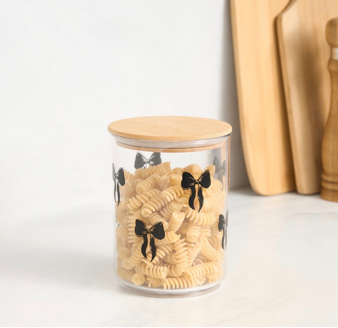 Bow Print Pasta Jars