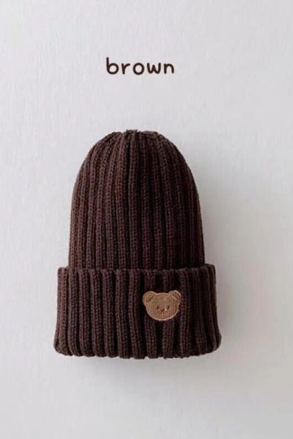 Knitted Bear Beanie Hats Multiple Colours