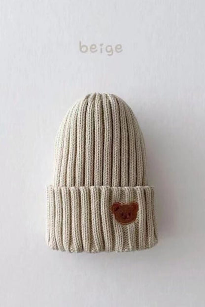 Knitted Bear Beanie Hats Multiple Colours